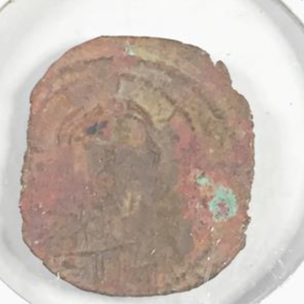 Roman Bronze Coin. Desk Display Included.